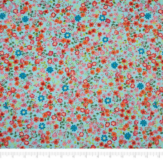 SINGER Perfect Teal Floral Cotton Fabric Bundle